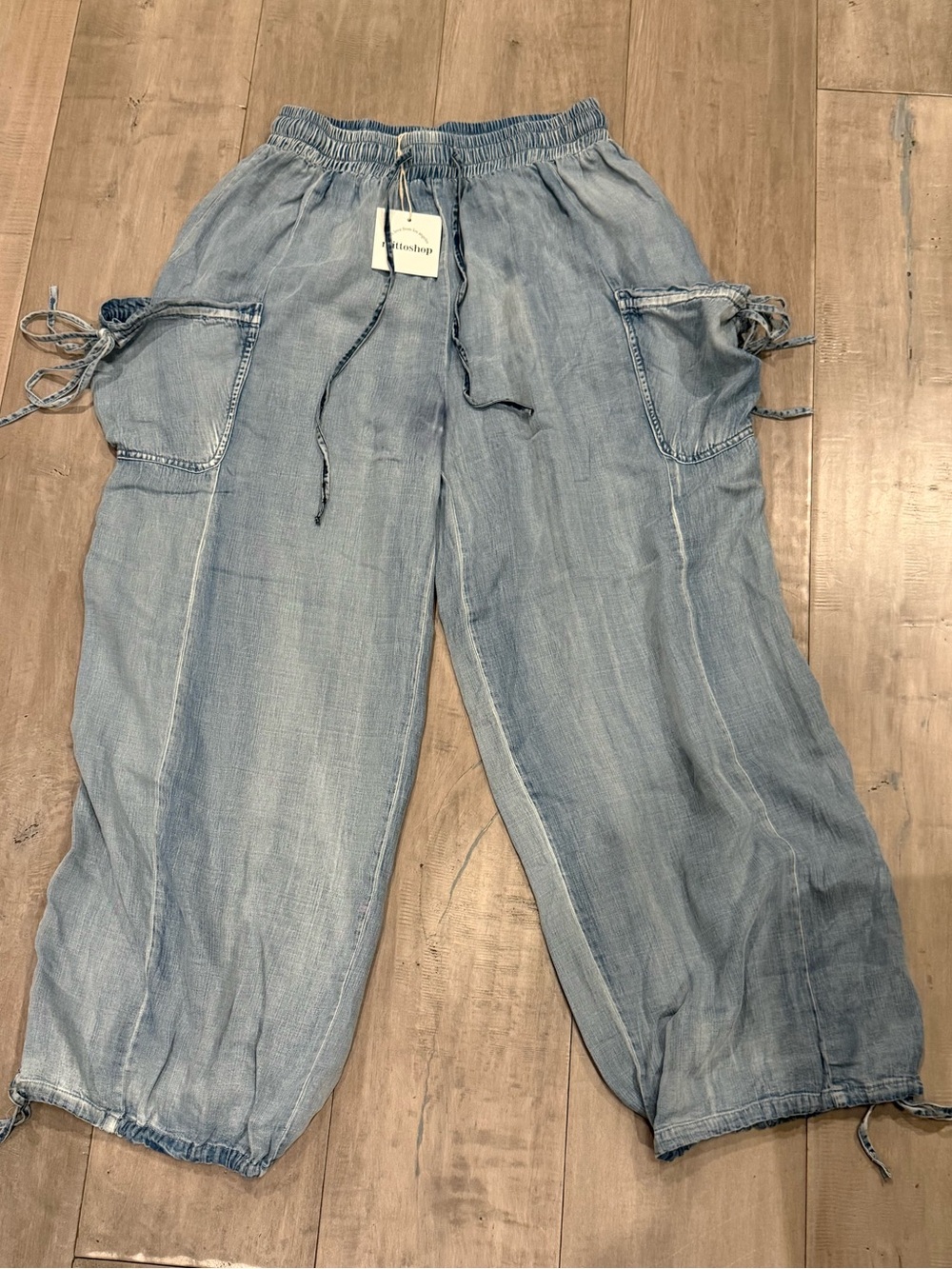 New Women’s light denim drawstring pants (157)